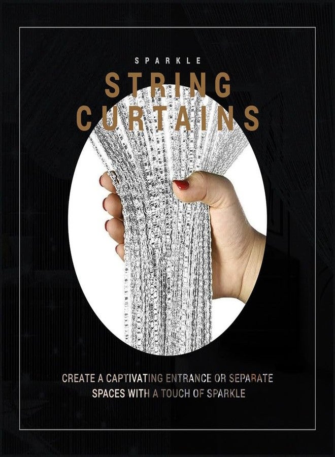 Selibration ستائر خيطية لامعة من سيليبريشن، مقاس 100×200 سم، لون فضي (رمادي فاتح)، قطعة واحدة، تُستخدم كفواصل للغرف وتزيين الحفلات والمناسبات المنزلية. - Image 5